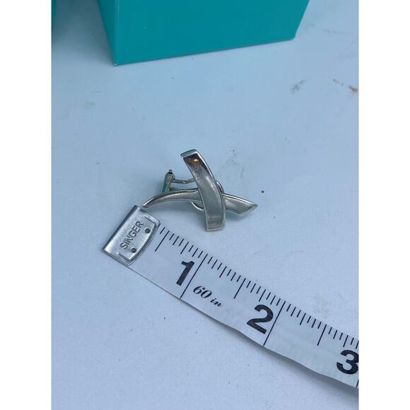 Tiffany & Co. Sterling Silver X Clip Earrings - Picture 6 of 8